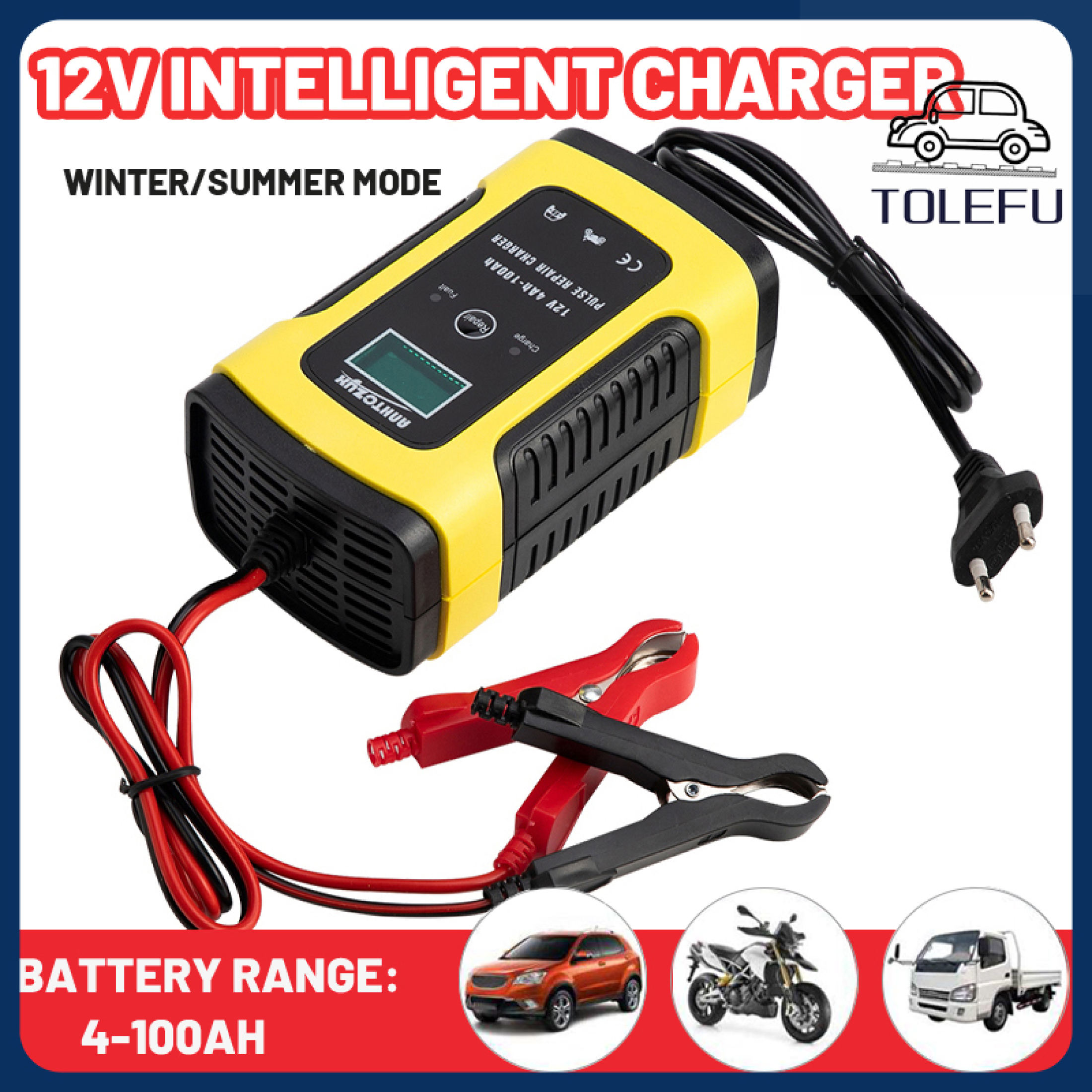 Multi Purpose Car Battery Charger 12V 5A Smart Battery Trickle Charger