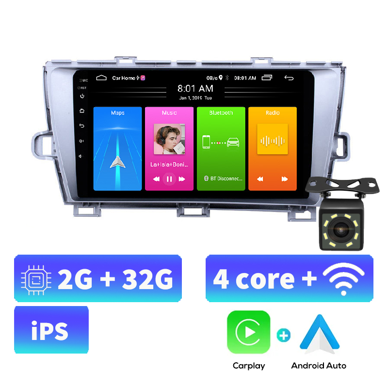 Acodo Android Car Radio Stereo Player Carplay For Toyota Prius