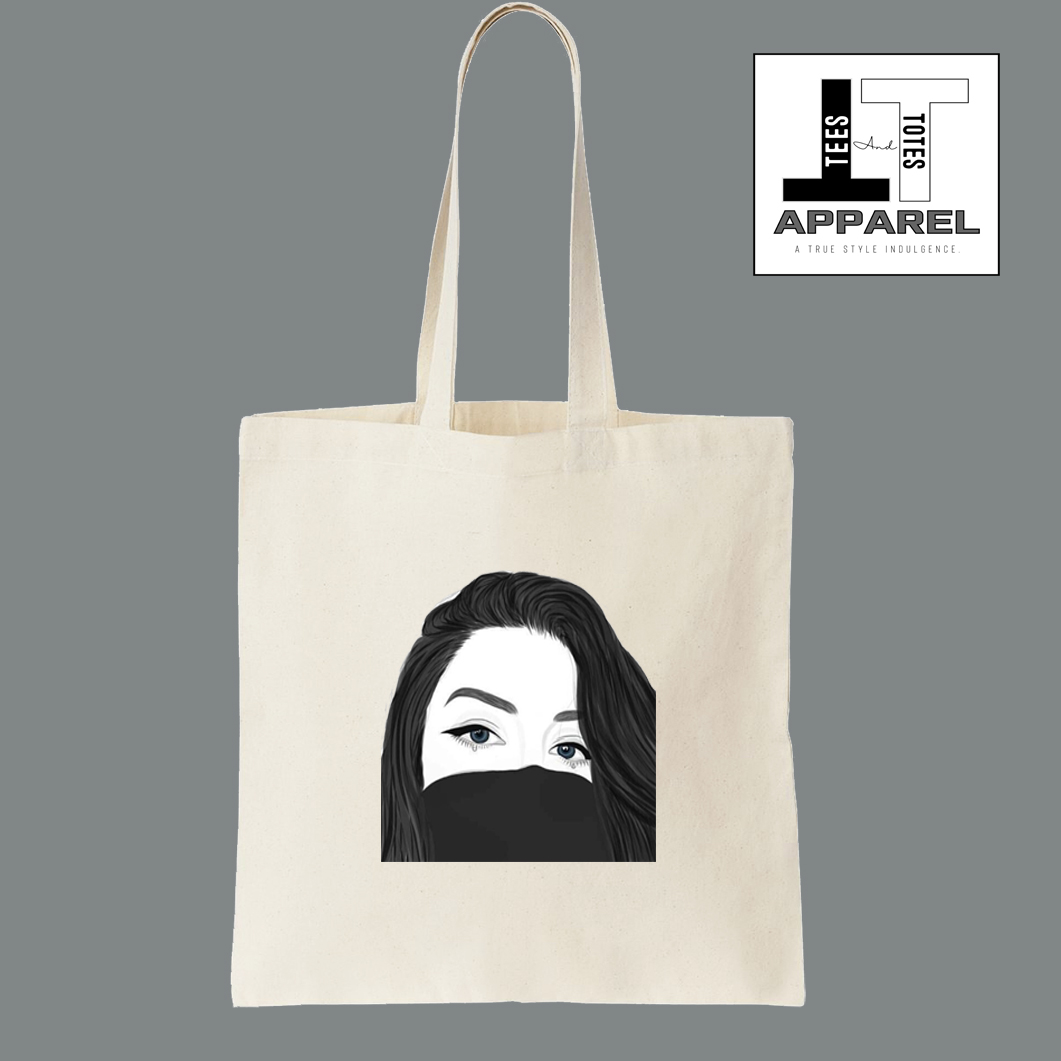 LADY Minimalist One Line Art Katsa Totebag Aesthetic Canvas Trendy