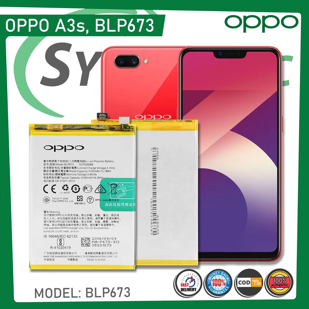 MIOriginal OPPO A3s Battery Model BLP673 High Quality 4230mAh