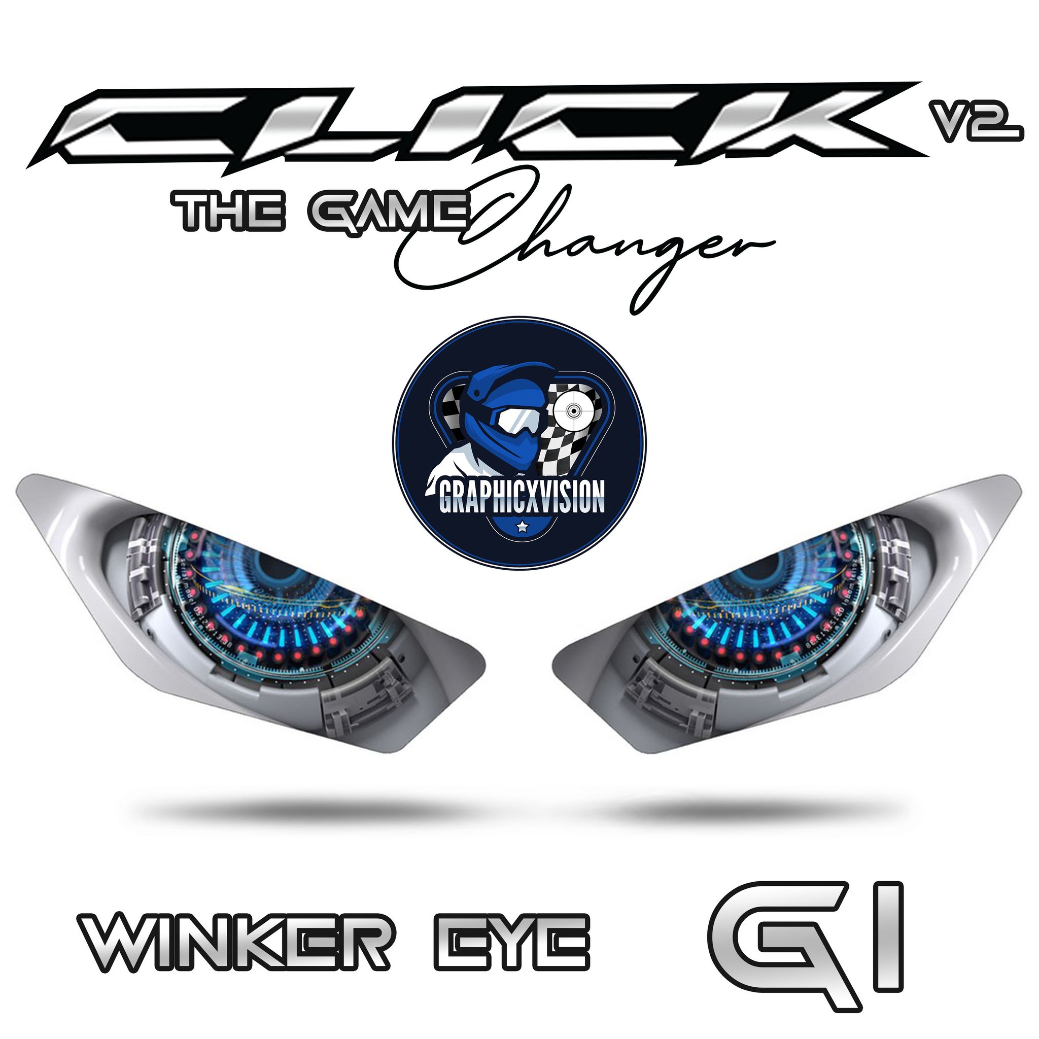 Honda Click I V Game Changer Winker Eye Sticker Transparent