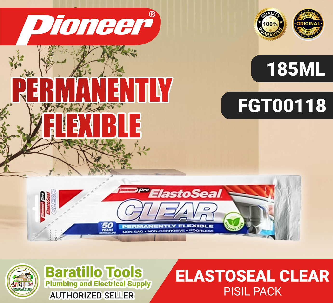 Pioneer Elastoseal Clear Ml Ml Ml Lazada Ph