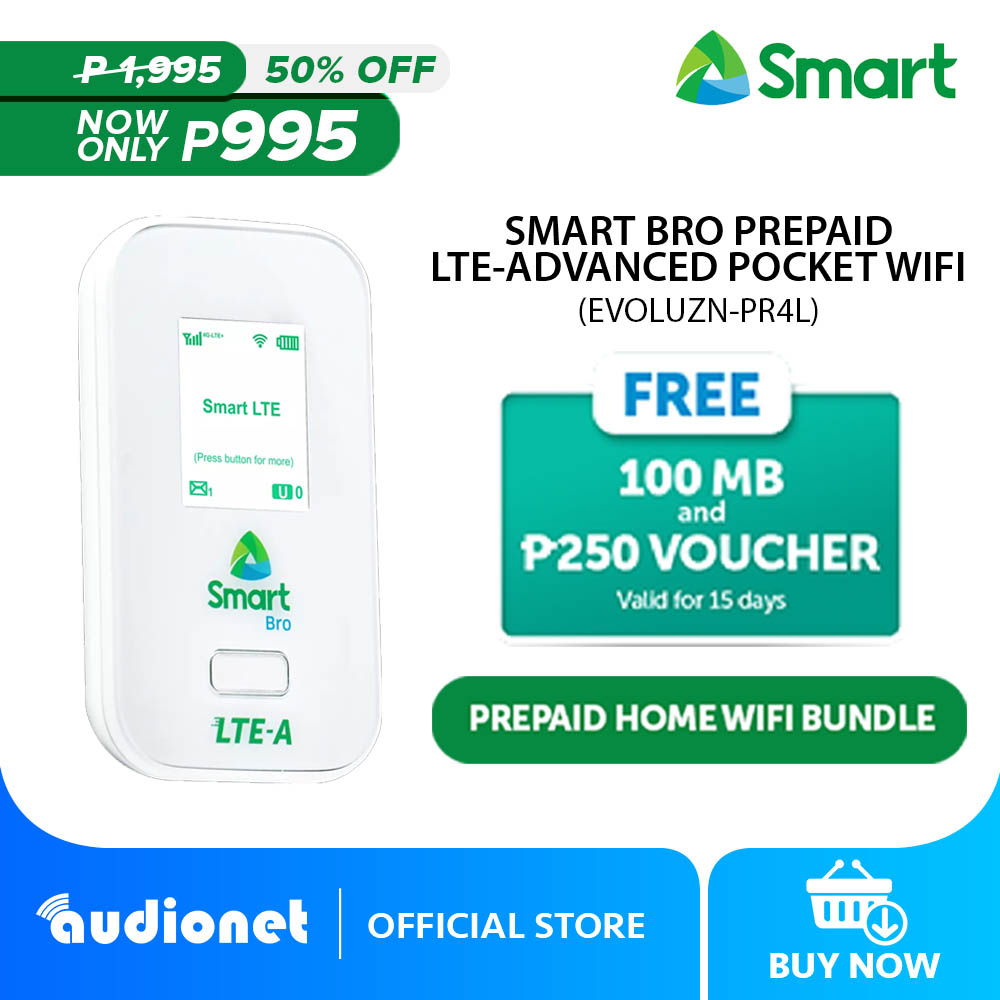 SMART Bro Prepaid LTE A Pocket WiFi Advanced Evoluzn PR4L With FREE