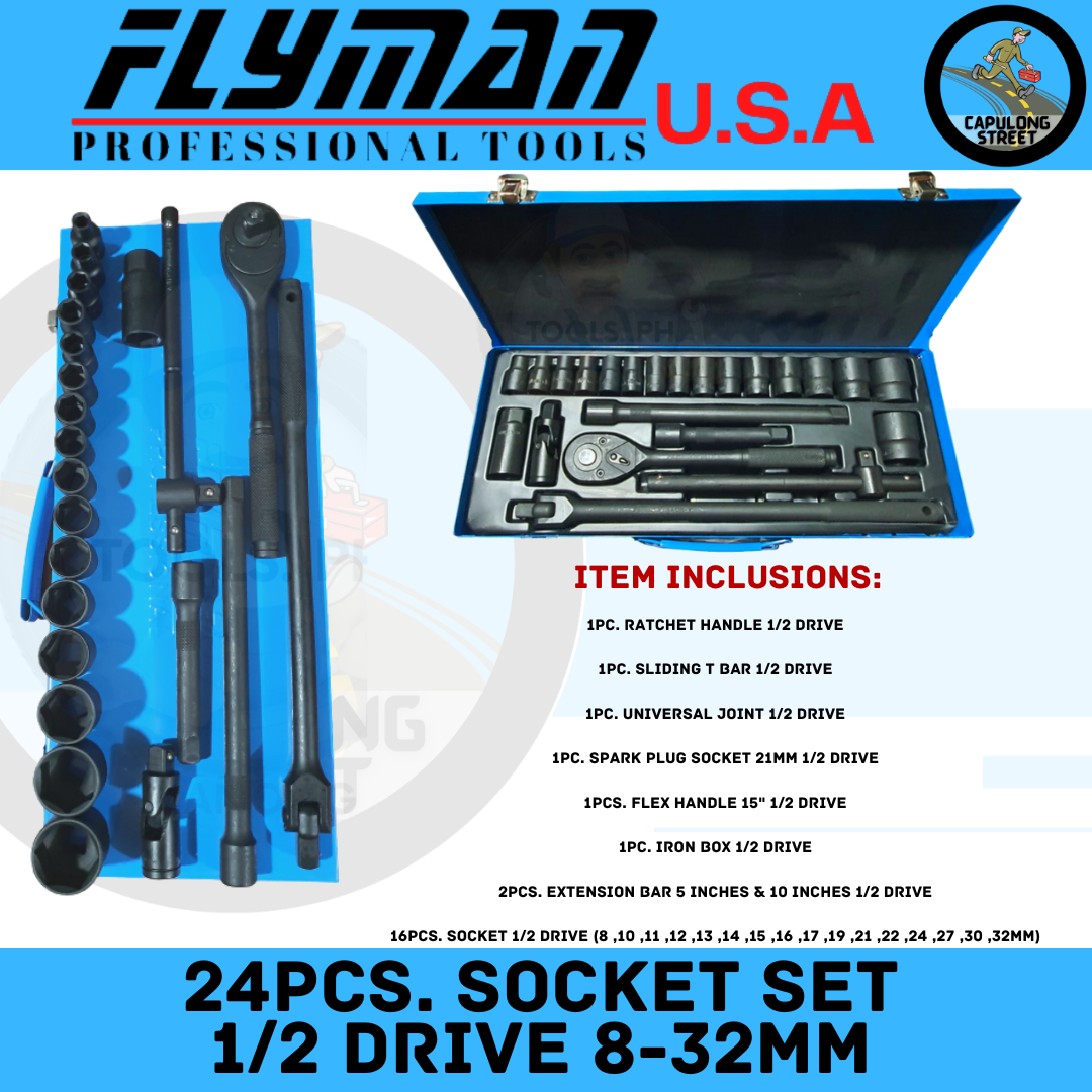 Capulong Street Flyman Socket Sets With Variations 1 4 Drive And 1 2