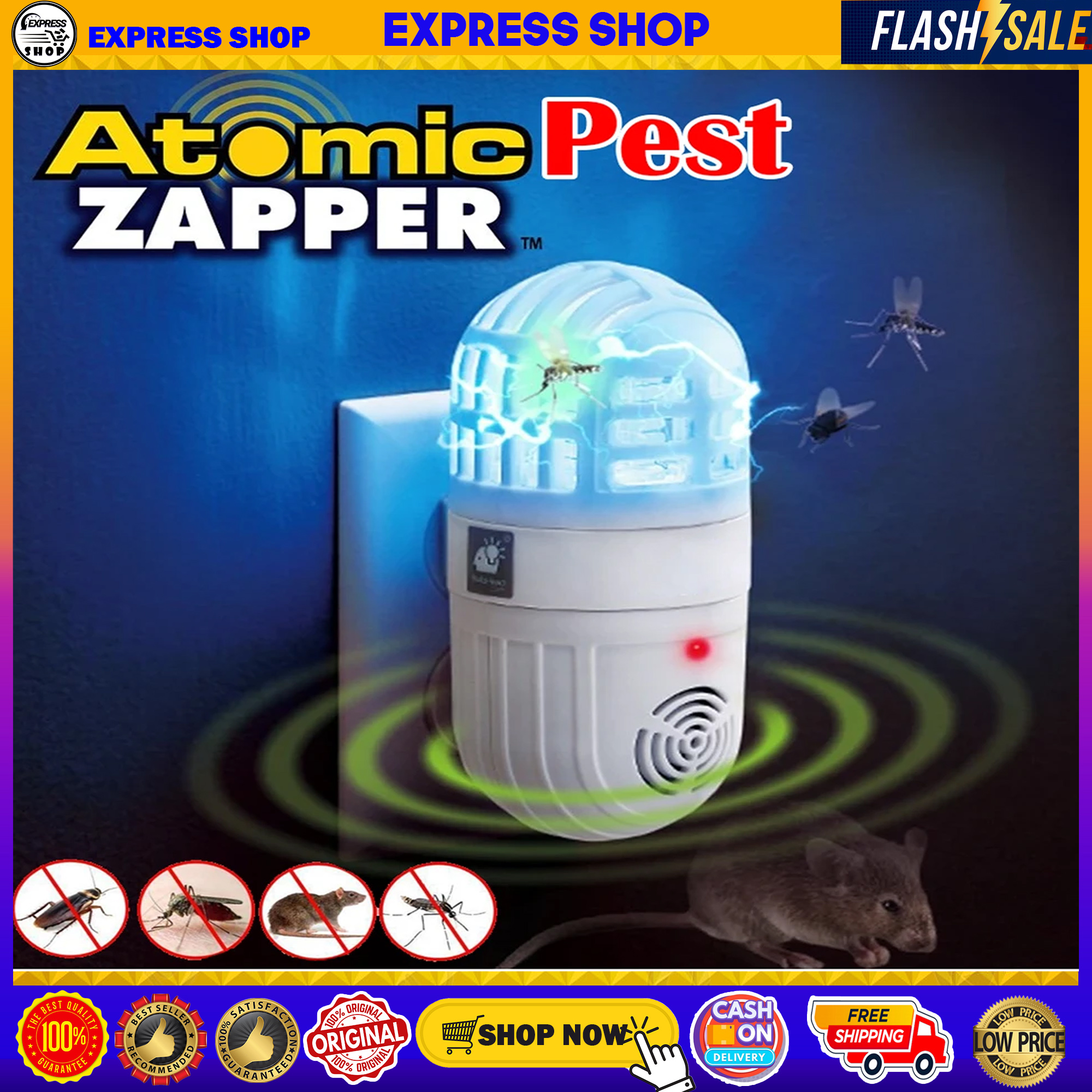 ORIGINAL ATOMIC ZAPPER MOSQUITO KILLER NEW ULTRASONIC MOSQUITO KILLER