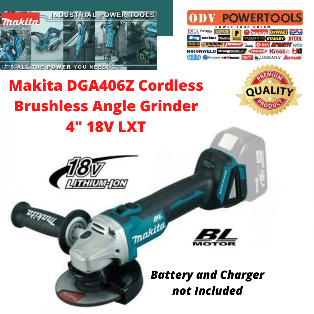 Makita DGA406Z Cordless Brushless Angle Grinder 4 18V LXT Battery And