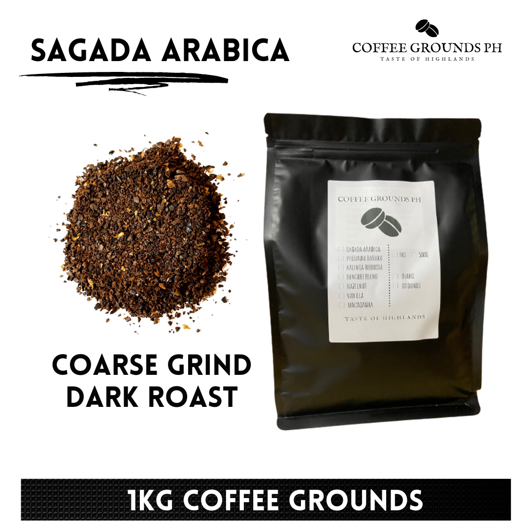 Sagada Arabica Dark Roast Coarse Ground Coffee 1kg By Coffee Grounds