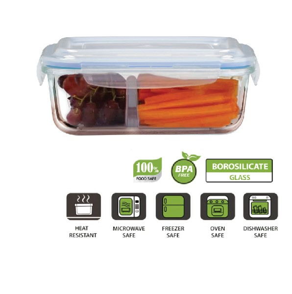 Masflex by Winland 450mL Rectangular Leakproof Glass Food Storage ...