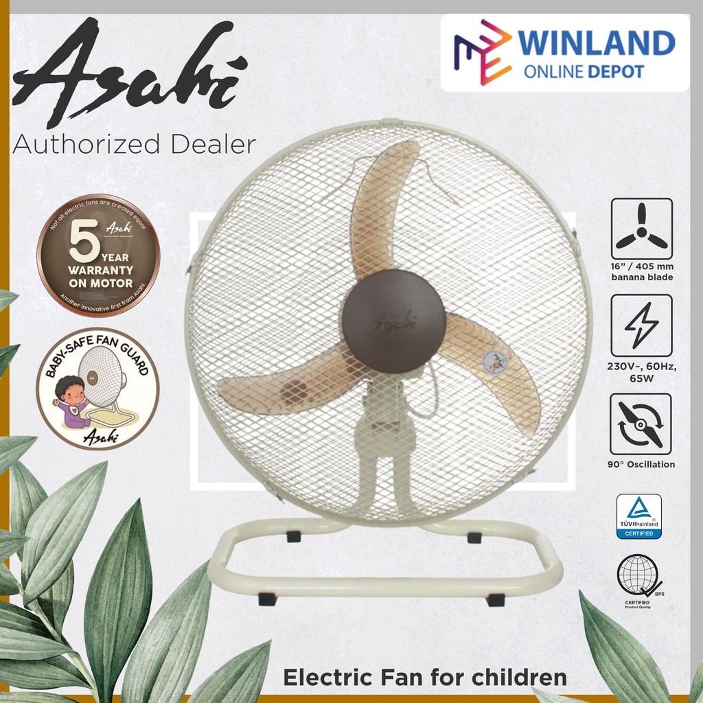 ASAHI by Winland Floor Fan Asahi Electric Fan for children safety Fan