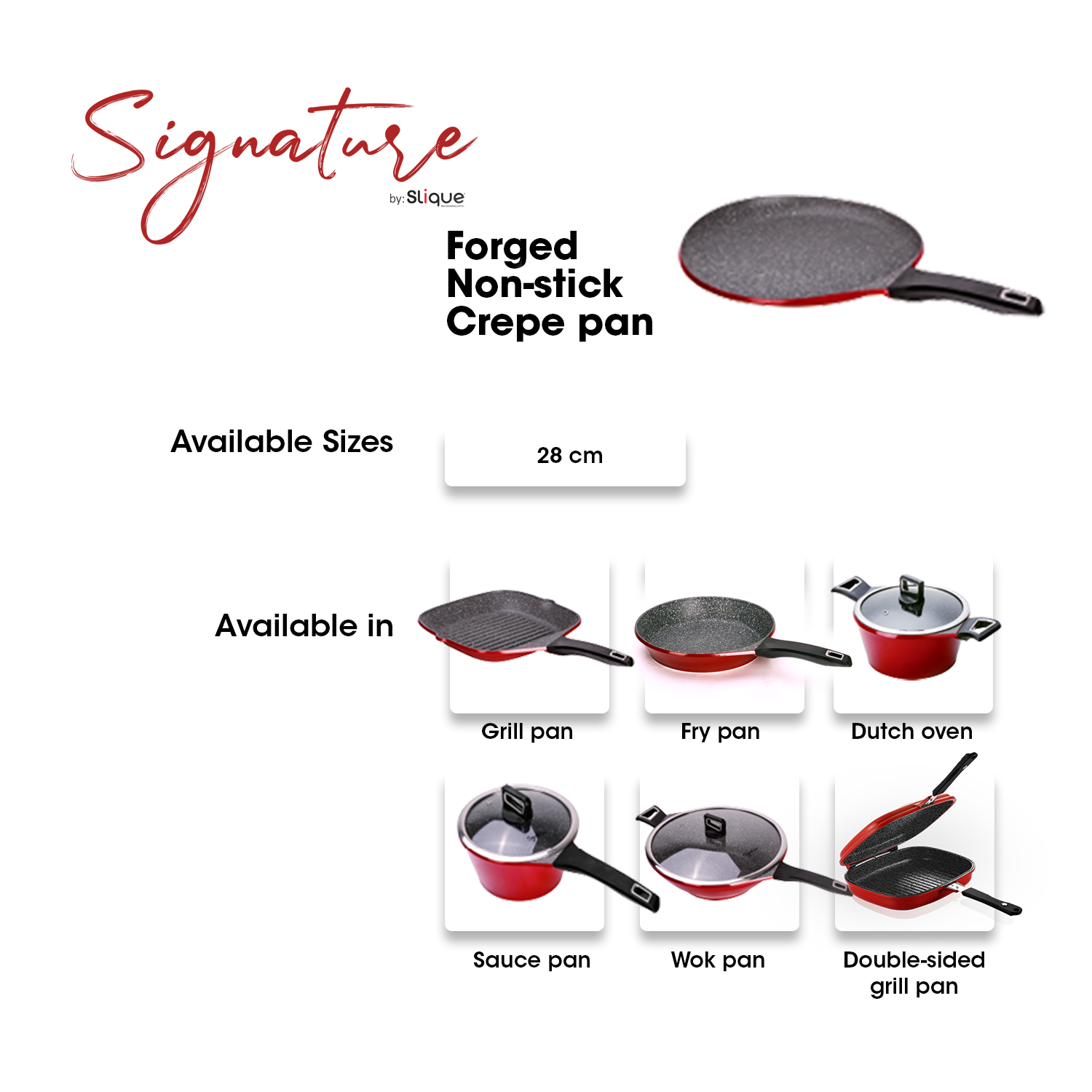 Signature by Slique Forged Crepe Pan Premium Multi Layer Non-Stick ...