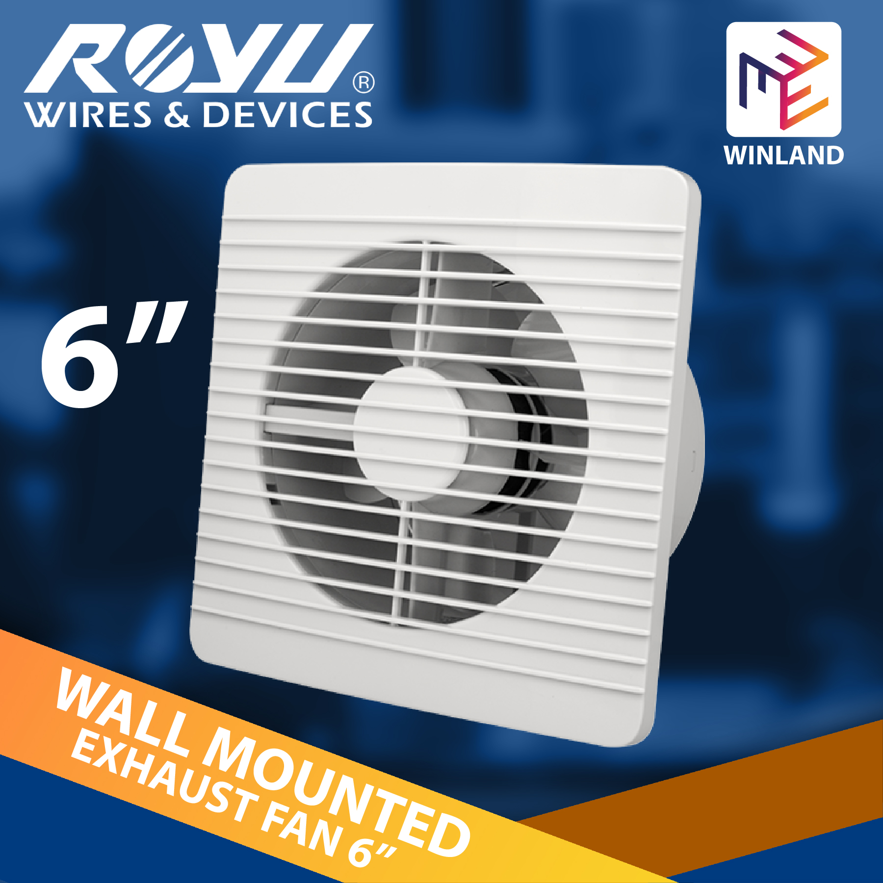 Royu by Winland Wall Mounted Exhaust Fan 6" REFW18/06W Lazada PH
