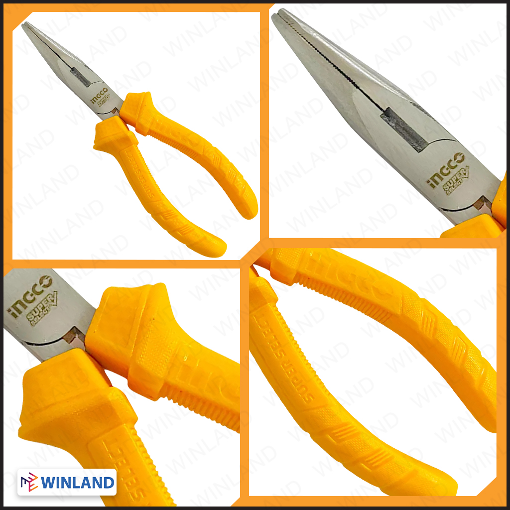 Ingco by Winland Long Nose Pliers Heavy Duty 6inches (160mm) HLNP12160
