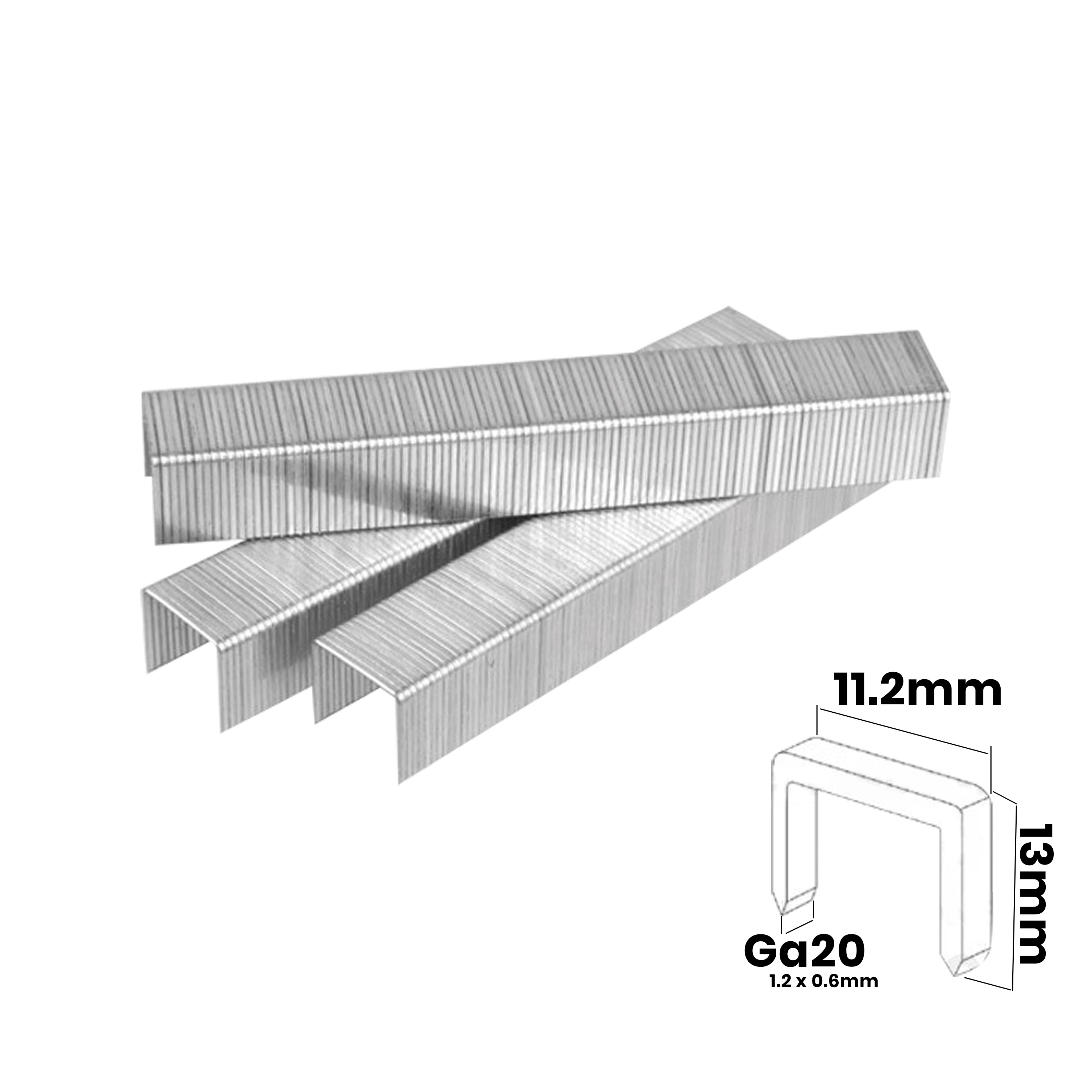 Ingco by Winland 6mm13mm Crown Staple Set of 5000pcs 13 x 11.2 x 1.2mm