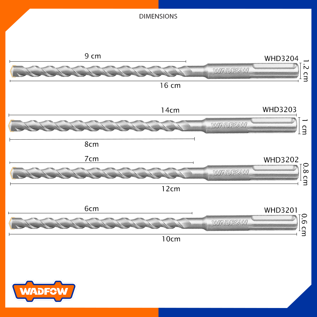 Wadfow By Winland Double Flute Sds Plus Hammer Drill Bit For Rotary