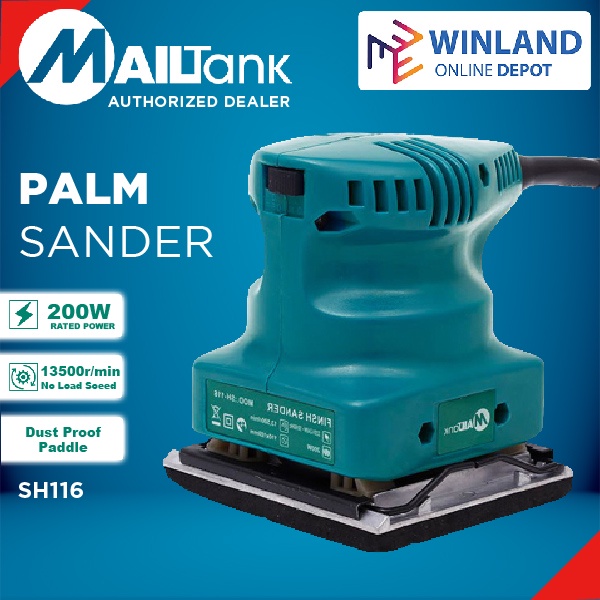 Mailtank by Winland Palm Sander 200W Sanding Machine 110x100mm SH116