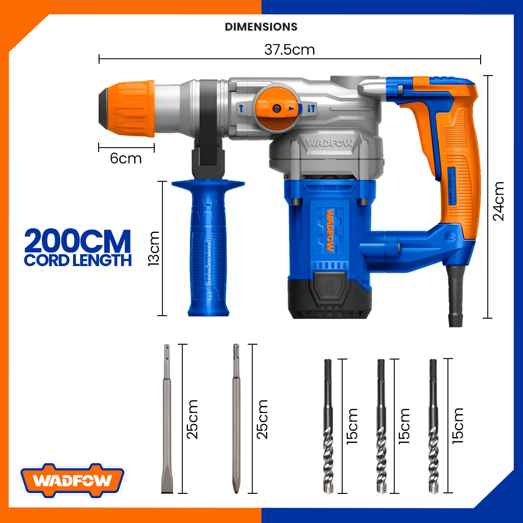 Wadfow By Winland Rotary Hammer Chipping Gun 1050w W Sds Plus Chuck