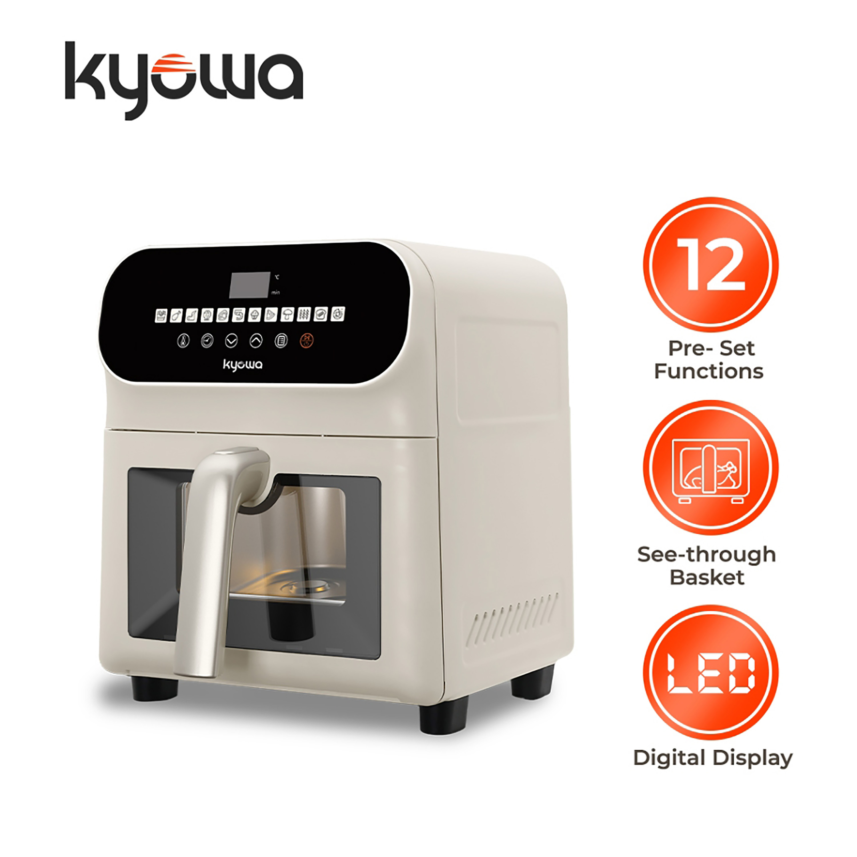 Kyowa by Winland Digital Air Fryer 12 Preset Cooking Function 5.8Liters