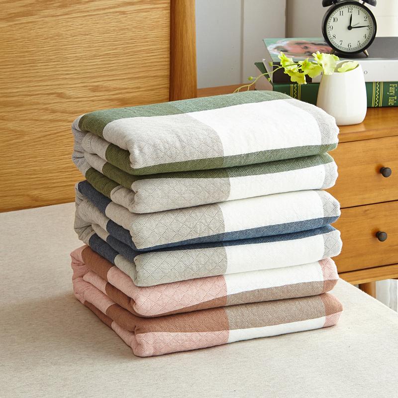 Giặt Bằng Nước Vải Xô Chăn Mỏng Đắp Mùa Hè Phong Cách Nhật Bản 100% Cotton Chăn Hai Người Chăn Lông Chăn Điều Hòa Nap Ga Trải Giường Trên Giường Cung Cấp