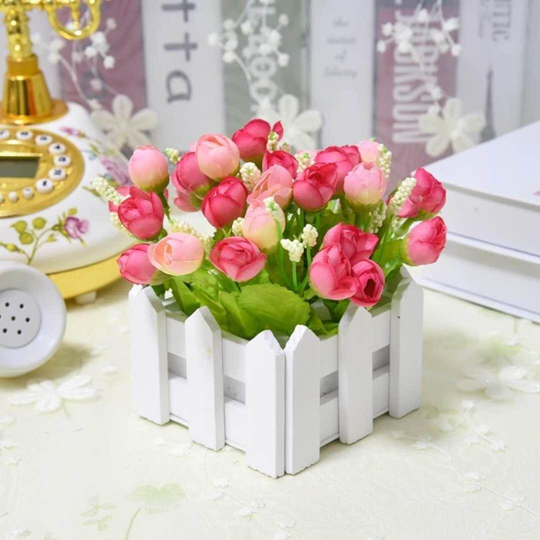2pcs Square Fence Plastic vase flower pot 10×10cm Lazada PH