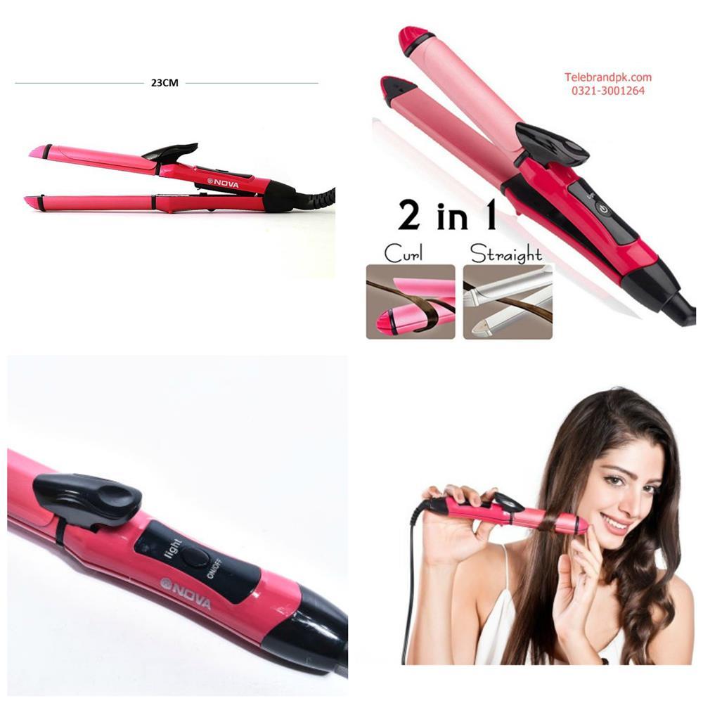 Authentic Original NOVA 2 in 1 Curler and Straightener Hair Beauty Set  (Pink) | Lazada PH