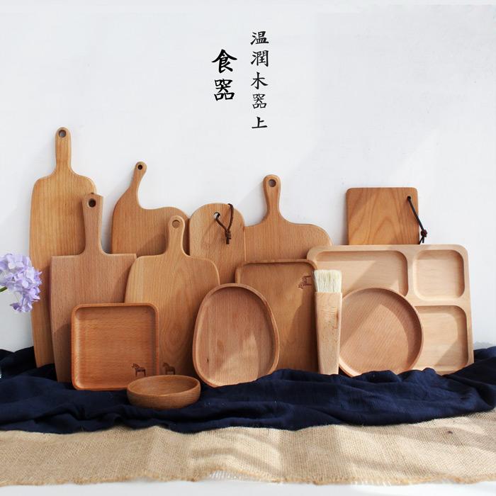 Phong Cách Nhật Bản Chất Liệu Gỗ Cốc Trà Hình Chữ Nhật Khay Đựng Ăn Sáng Tấm Gỗ Sồi Trái Cây Gỗ Thịt Bánh Mì Đĩa Nhỏ ĐĨA GỖ Khay Trà