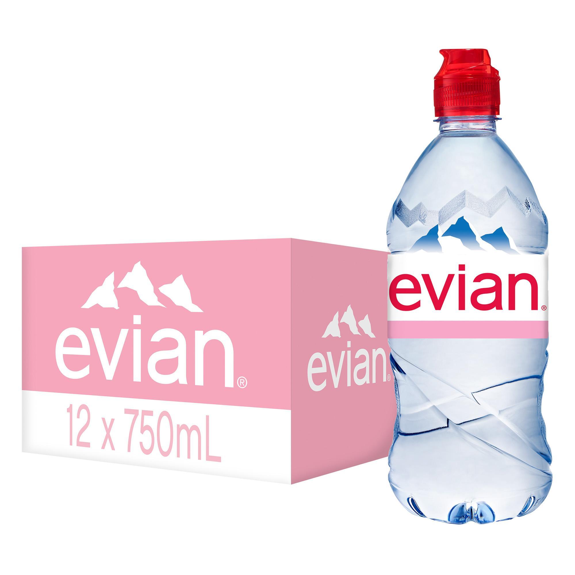 Evian Still Natural Mineral Water Sportscap 750ml x 12 | Lazada PH