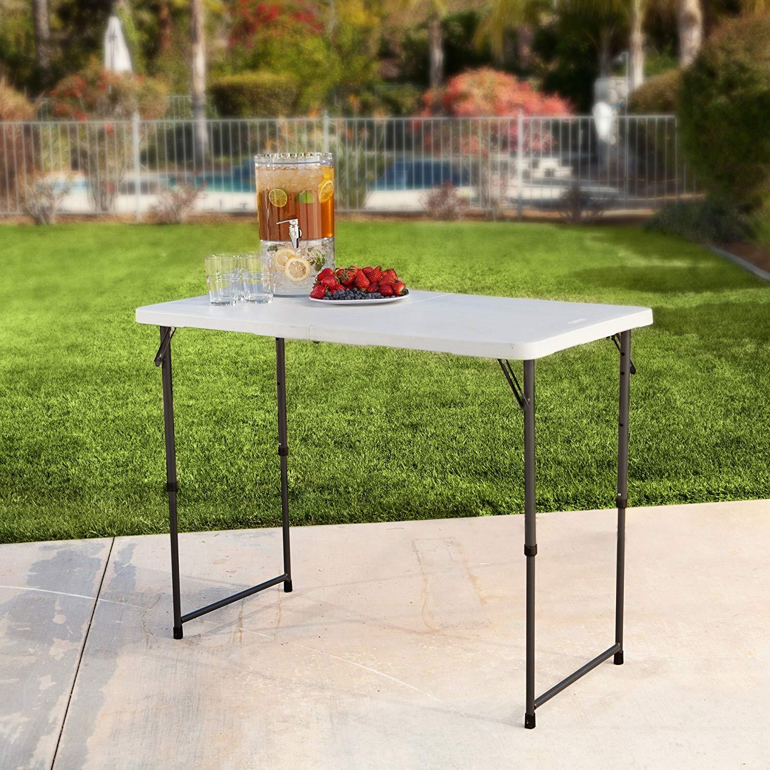 Lifetime Folding Table 42 Inch Height Adjustable Fold-in-half– Gloria Bazar