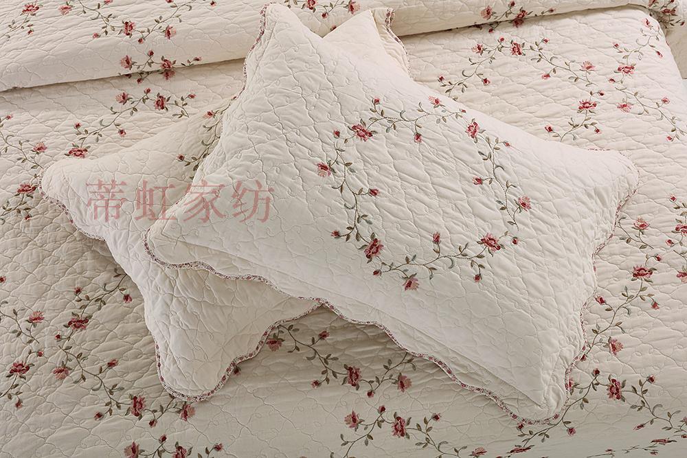 Sản Phẩm Mới Âu-mỹ Gió 100% Cotton Vỏ Gối Thêu Hoa Quilt 100% Cotton Cặp Chần Bông Gối Đôi Hai Người Giặt Bằng Nước