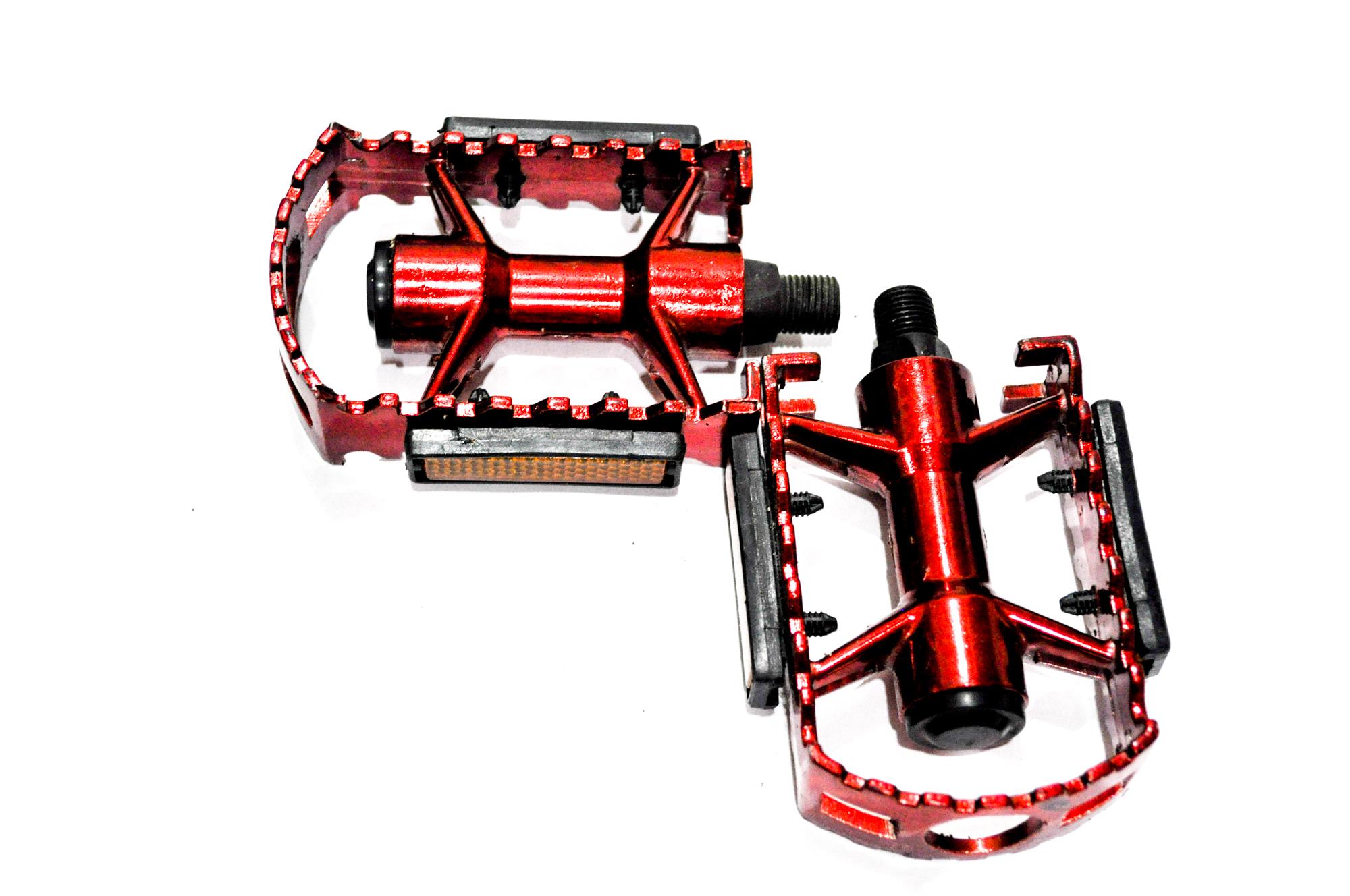 red bicycle pedals