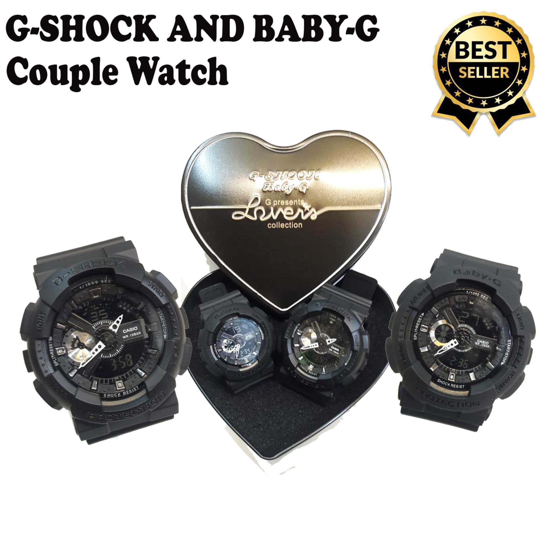 High Quality G Shock And Baby G Couple Watch With Can Grey Black Review And Price
