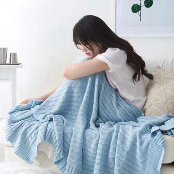 Bắc Âu Đơn Giản Màu Thảm Cỡ Nhỏ Bao Gồm Chân Đi Chăn Mốt Thời Thượng 100% Cotton Đơn Nap Sô Pha Thường Chăn 1.8m M