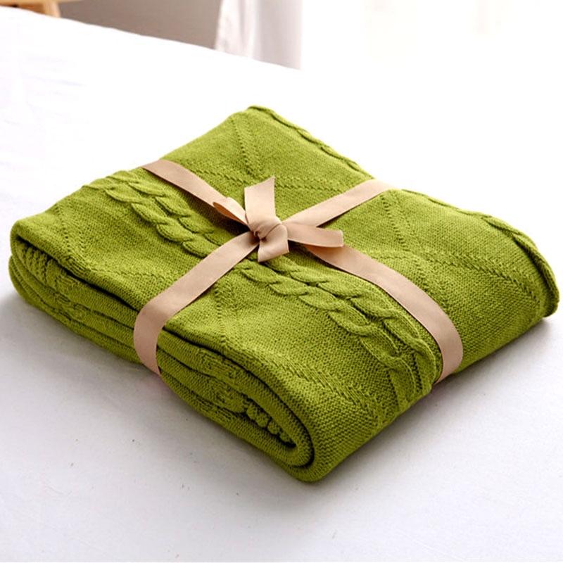 Mùa Hè 100% Cotton Duy Nhất Điều Hòa Tấm Thảm Sô Pha Thường Chăn Giản Lược Màu Thảm Lười 100% Cotton Hai Người Chăn Lông