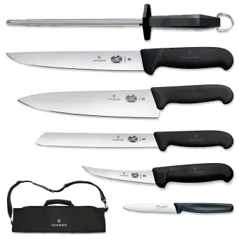 Victorinox 7 Piece Fibrox Handle Cutlery Set With Black Canvas