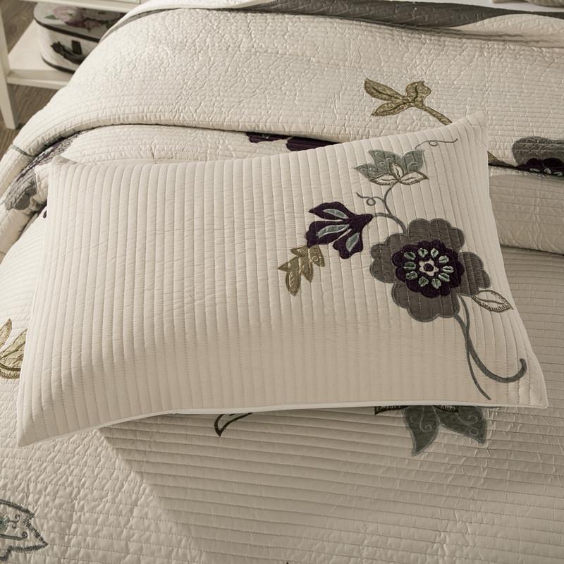 Sản Phẩm Mới Thủ Công Hoa Xếp Thêu Hoa Quilt Lụa Giả Vải Cặp Vỏ Gối Chần Bông Gối Đôi Hai Người