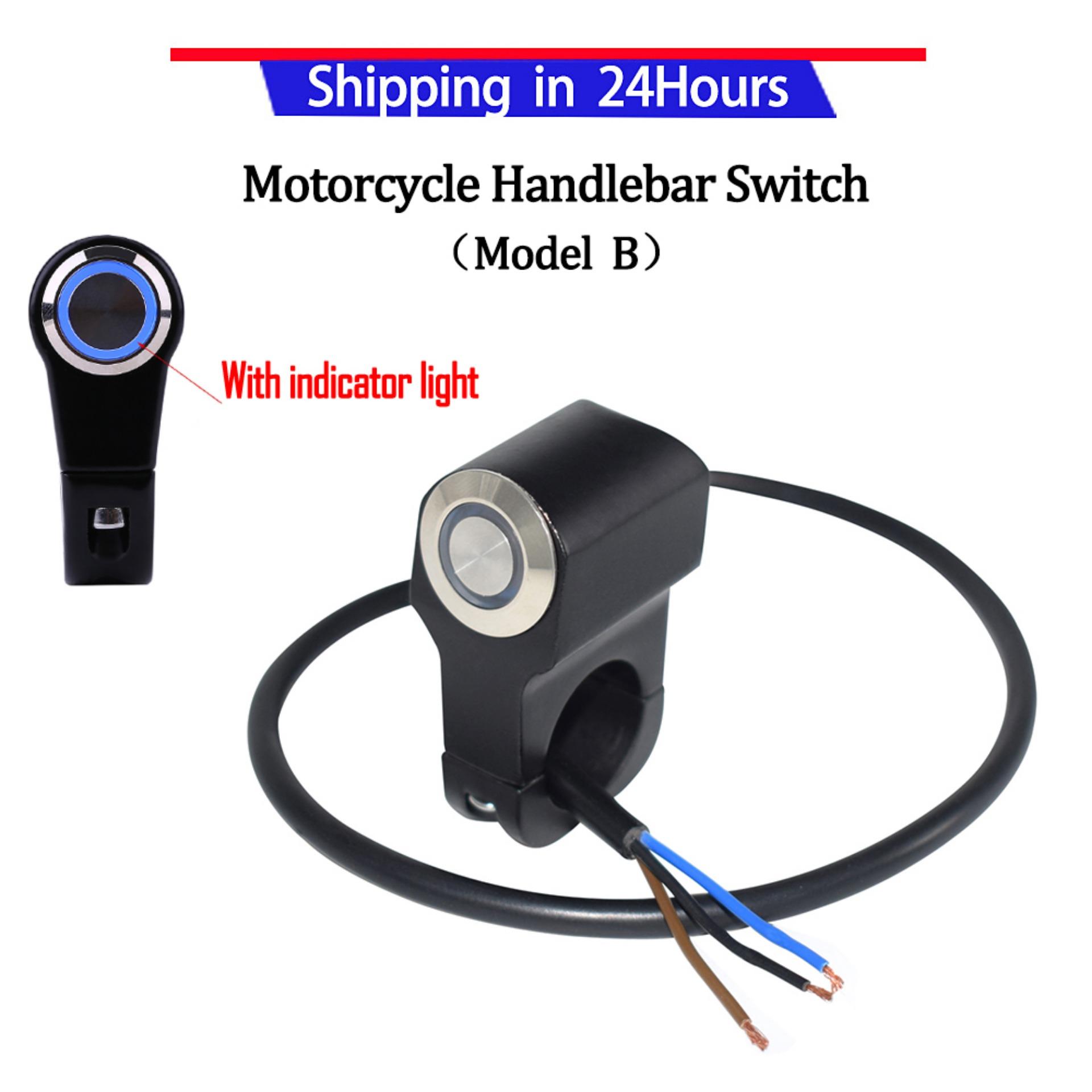 Red 12v 16A Waterproof Motorcycle ATV 1 inch Handlebar Double Control Button Switch Headlight Hazard Brake Fog Light ON Off Switches 