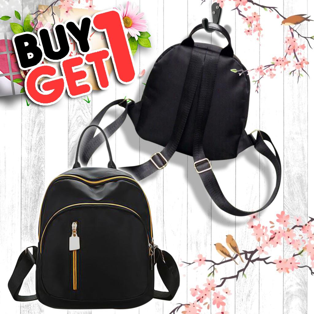 DM Korean Black Backpack Waterproof Bag 