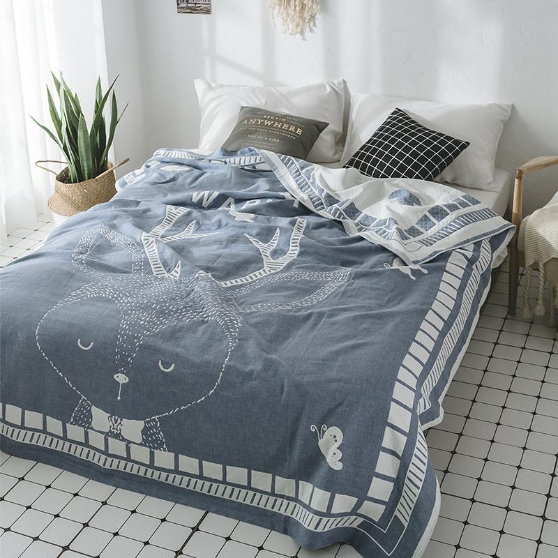 Đảo Sợi 100% Cotton Thảm Bốn Mùa Bắc Âu Sô Pha Chăn Văn Phòng Duy Nhất Nap Tấm Thảm Mùa Hè Chăn Điều Hòa