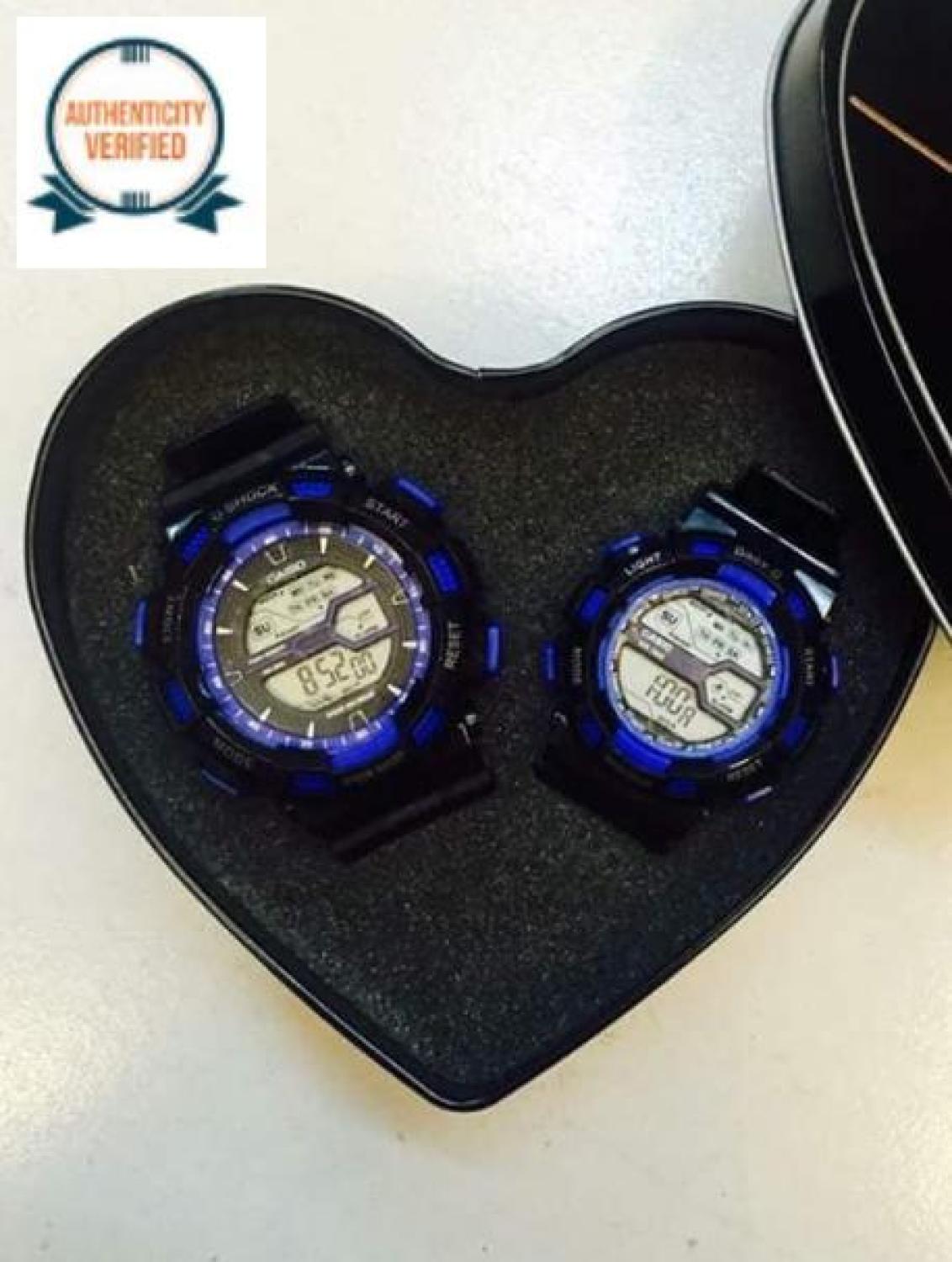 G Shock Baby G Couple Watch Black And Blue Design With Free Can Review And Price