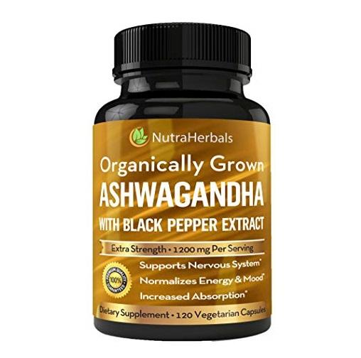 NutraHerbals Organically Ashwagandha with Black Pepper Extract 1200mg ...