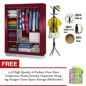 Diy Non Woven Foldable Portable Storage Cabinet And 12 Hooks