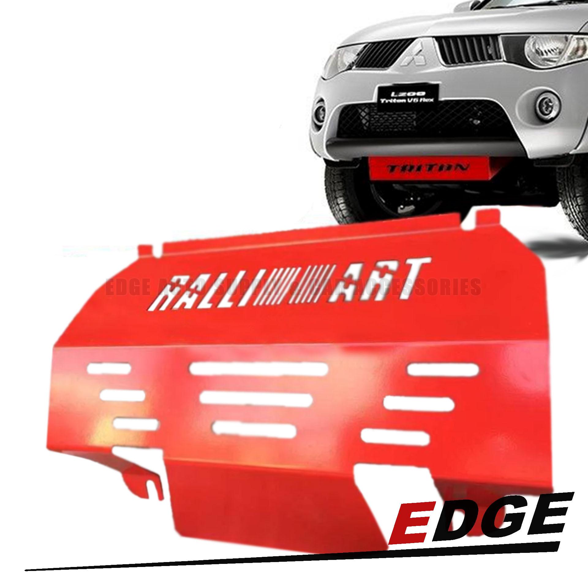 (Red) Mitsubishi RalliArt Skid Plate for Montero 2016 2017 2018 Sump Guard Bash Plate Ralli Art
