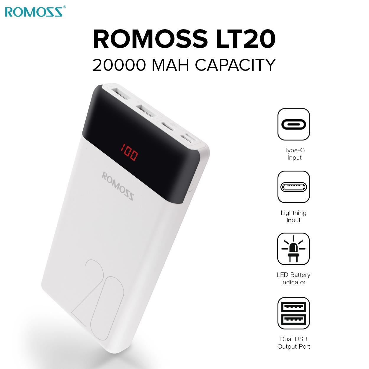 Romoss LT20 20000mAh Powerbank (White)