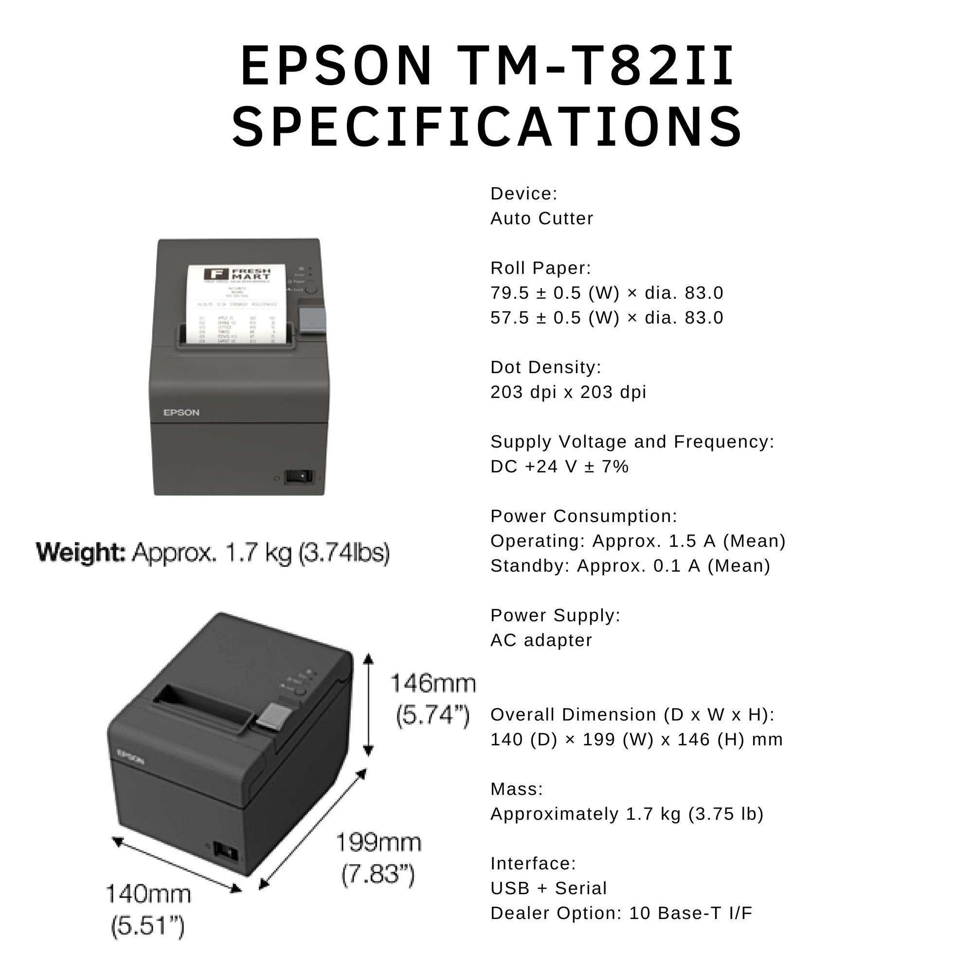 Epson Tm T82ii Thermal Pos Receipt Printer Usb Serial Review And Price 8520