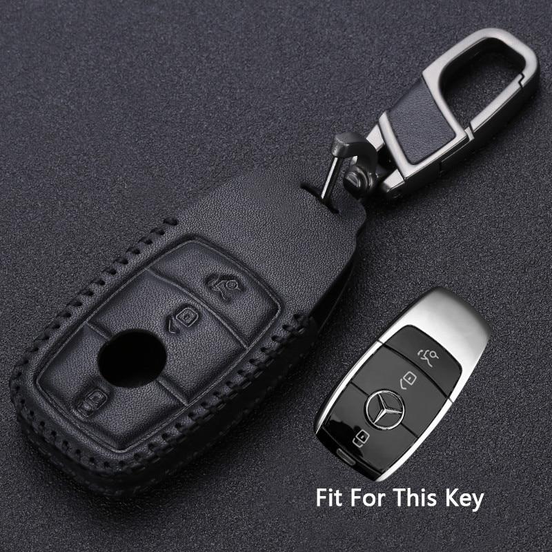 Leather Remote Car Key Case Bag Fob Shell Cover for Mercedes Benz 