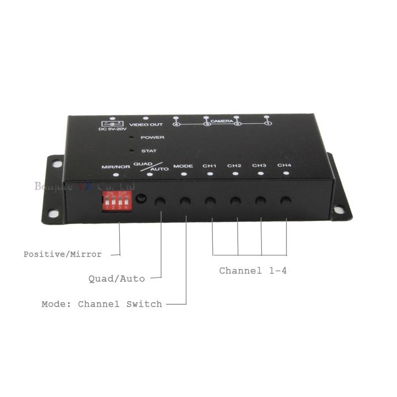 Koorinwoo Control Box Four Channels Available For Car Rear View Camera Video Automatic Switch Connecting Front Side Rear Cameras
