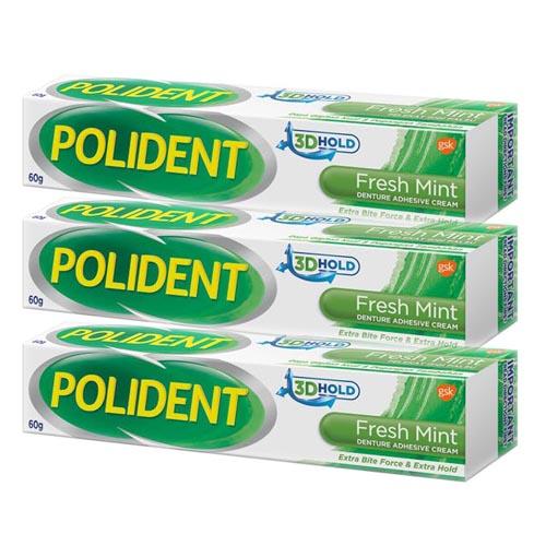 Polident Fresh Mint Denture Adhesive Cream 3 Pack (60g per Tube) Lazada PH
