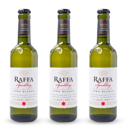 Raffa Sparkling Vino Blanco Wine Semi Dry 330ml, 3PACK