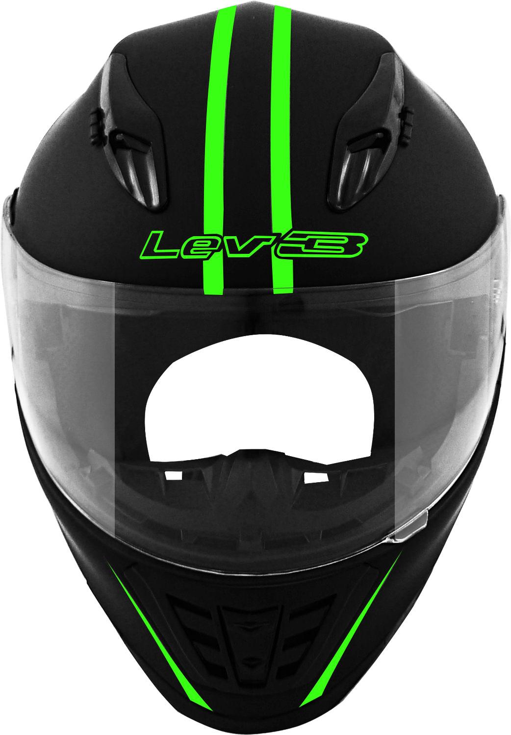 Lev3® BJ-9930 Sleek Motorcycle Helmet FullFace Dual Visor Lens