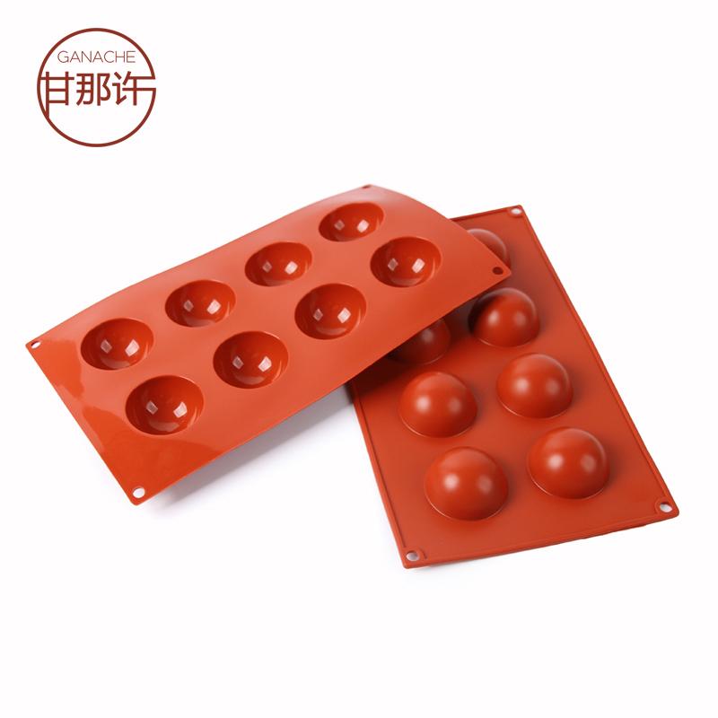 [Gan Đó Xu] KD-004 8 THẬM CHÍ Hình Bán Nguyệt Silicone Khuôn Bánh 5 Cm Bánh Mousse Bánh Pudding