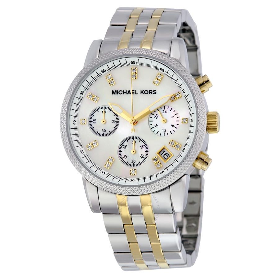 Michael Kors Womens Parker Chronograph TwoTone Stainless Steel Bracelet  Watch 39mm  Macys